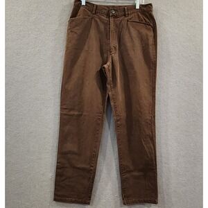 PLAYLIFE Brown Cotton Twill‎ Pleated Front Pants Size 52 (US 36) Made In Italy